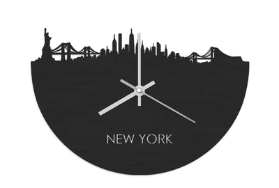Skyline Clock New York Black