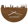 Skyline Klok Oud Groningen Noten houten cadeau wanddecoratie relatiegeschenk van WoodWideCities