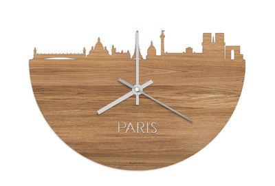 Skyline Clock Paris Oak