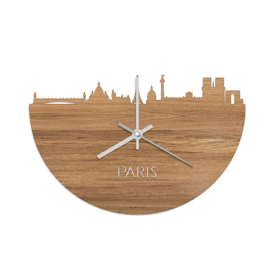 Skyline Clock Paris Oak
