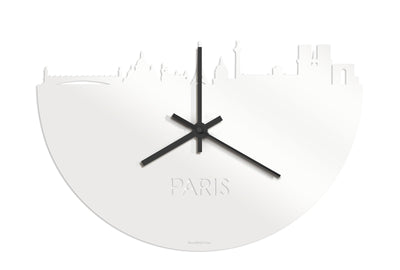 Skyline Clock Paris White Glossy