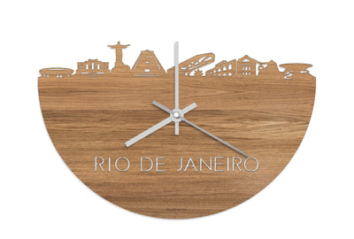 Skyline Clock Rio de Janeiro Oak