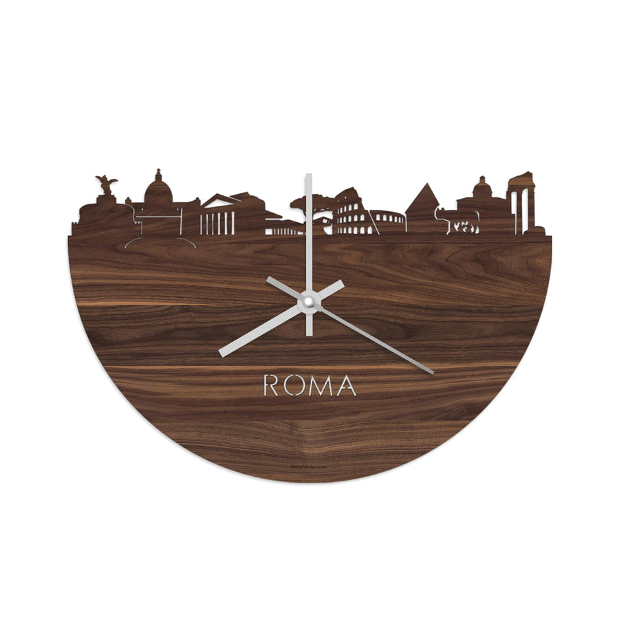 Skyline Klok Rome Noten Noten houten cadeau wanddecoratie relatiegeschenk van WoodWideCities
