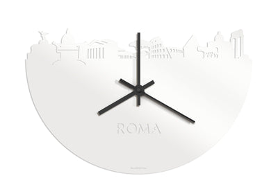 Skyline Clock Rome White Glossy