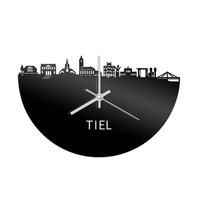 Skyline Clock Tiel Black Glossy
