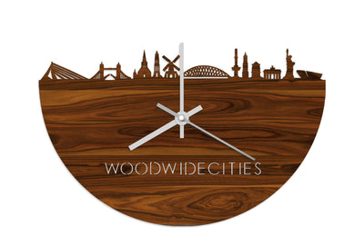 Skyline Clock WoodWideCities Rosewood