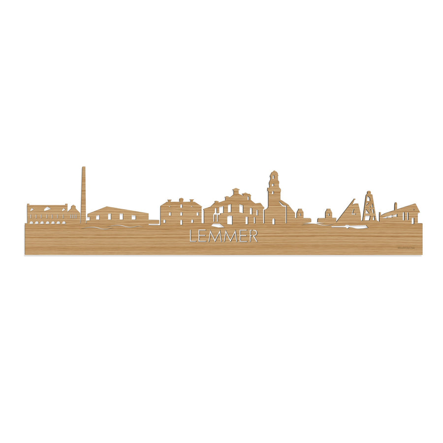 Skyline Lemmer Bamboe houten cadeau decoratie relatiegeschenk van WoodWideCities