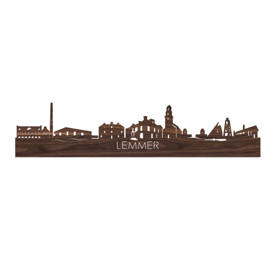 Skyline Lemmer Noten houten cadeau decoratie relatiegeschenk van WoodWideCities