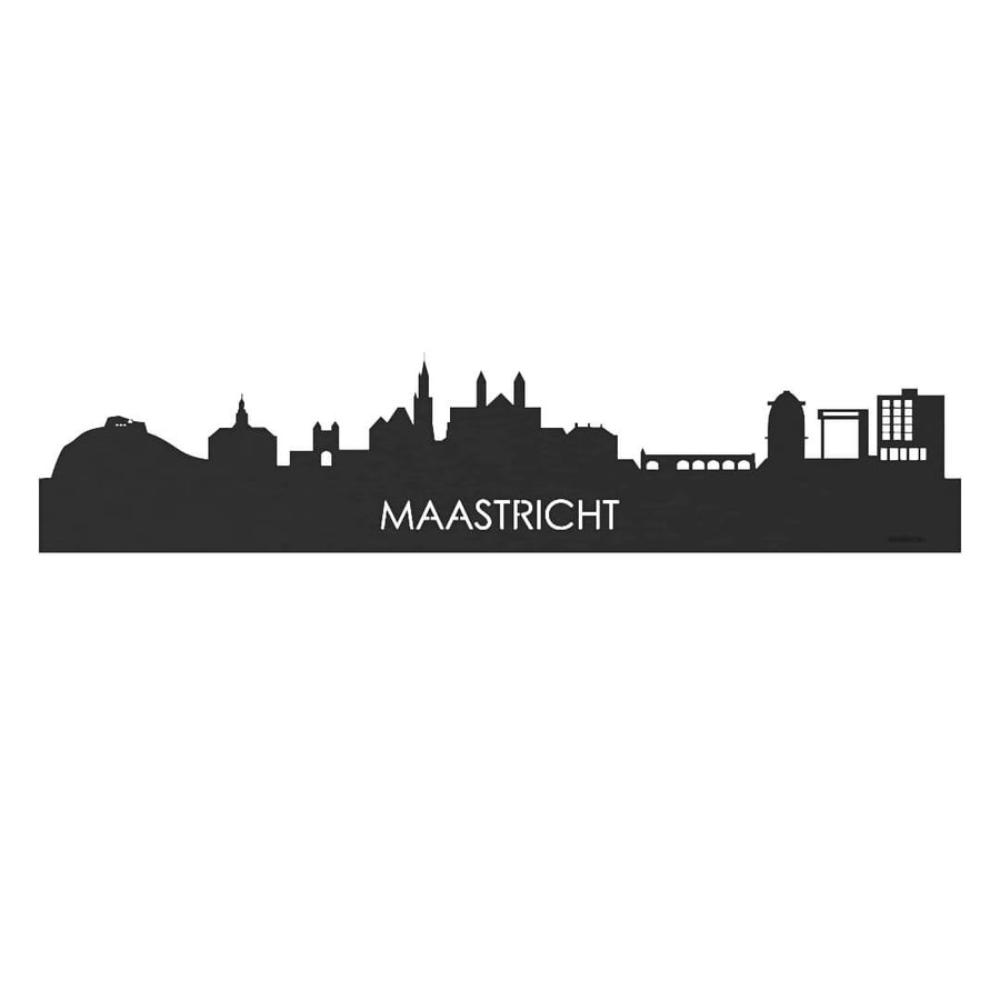 Skyline Maastricht Black houten cadeau decoratie relatiegeschenk van WoodWideCities