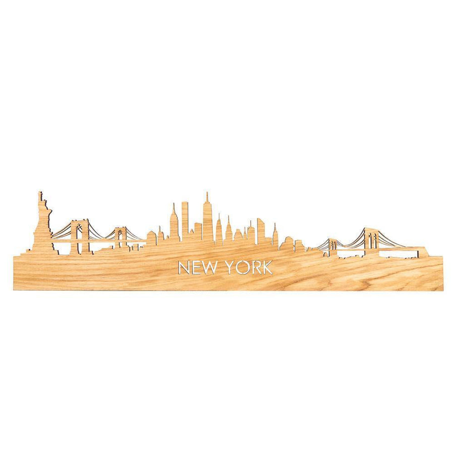 Skyline New York Eiken houten cadeau decoratie relatiegeschenk van WoodWideCities