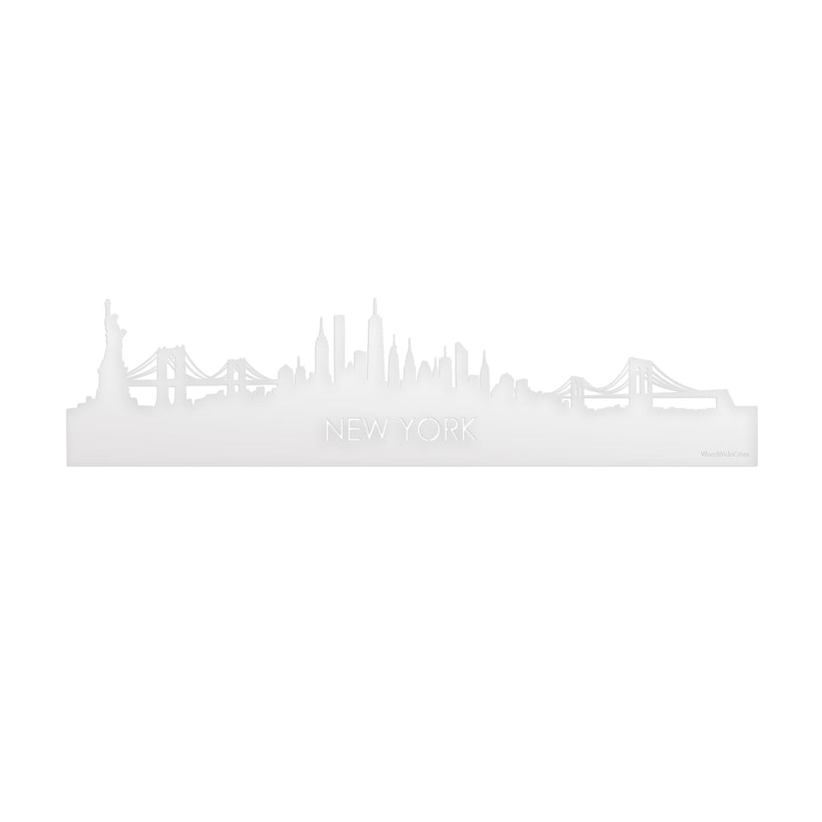 Skyline New York Wit glanzend gerecycled kunststof cadeau decoratie relatiegeschenk van WoodWideCities