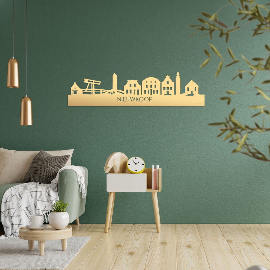 Skyline Nieuwkoop Metallic Goud gerecycled kunststof cadeau decoratie relatiegeschenk van WoodWideCities