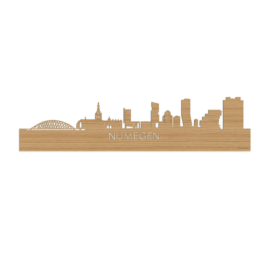 Skyline Nijmegen Bamboe 80 cm Zonder verlichting houten cadeau decoratie relatiegeschenk van WoodWideCities