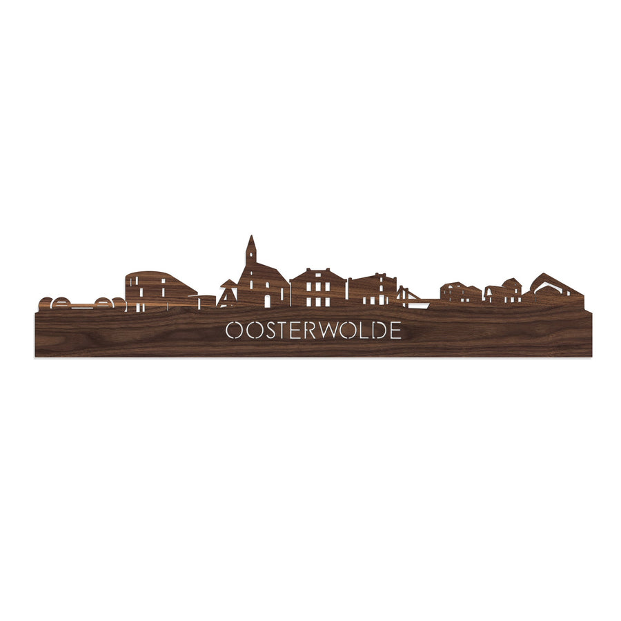 Skyline Oosterwolde Noten houten cadeau decoratie relatiegeschenk van WoodWideCities