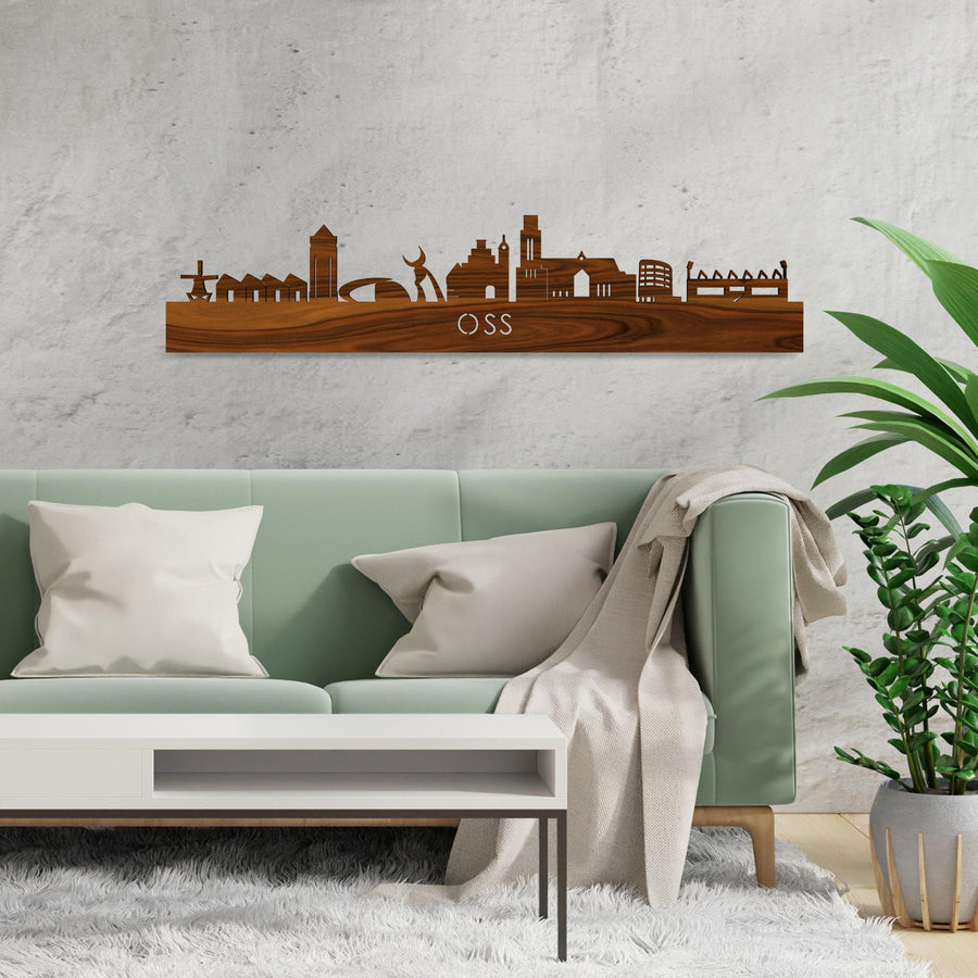 Skyline Oss Palissander houten cadeau decoratie relatiegeschenk van WoodWideCities
