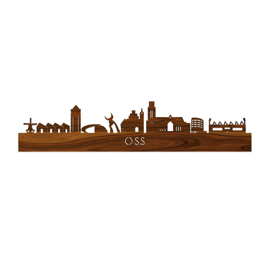 Skyline Oss Palissander houten cadeau decoratie relatiegeschenk van WoodWideCities