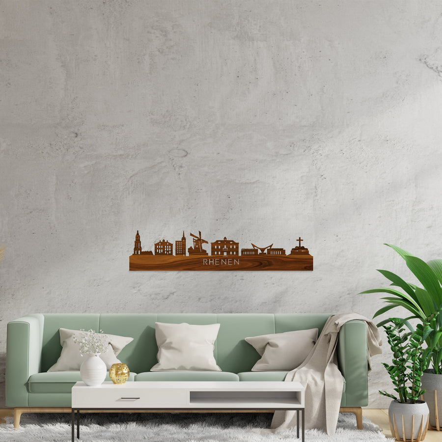 Skyline Rhenen Palissander houten cadeau decoratie relatiegeschenk van WoodWideCities