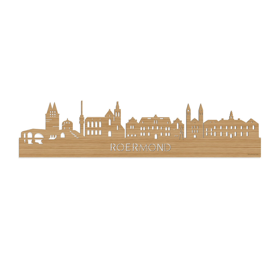 Skyline Roermond Bamboe houten cadeau decoratie relatiegeschenk van WoodWideCities