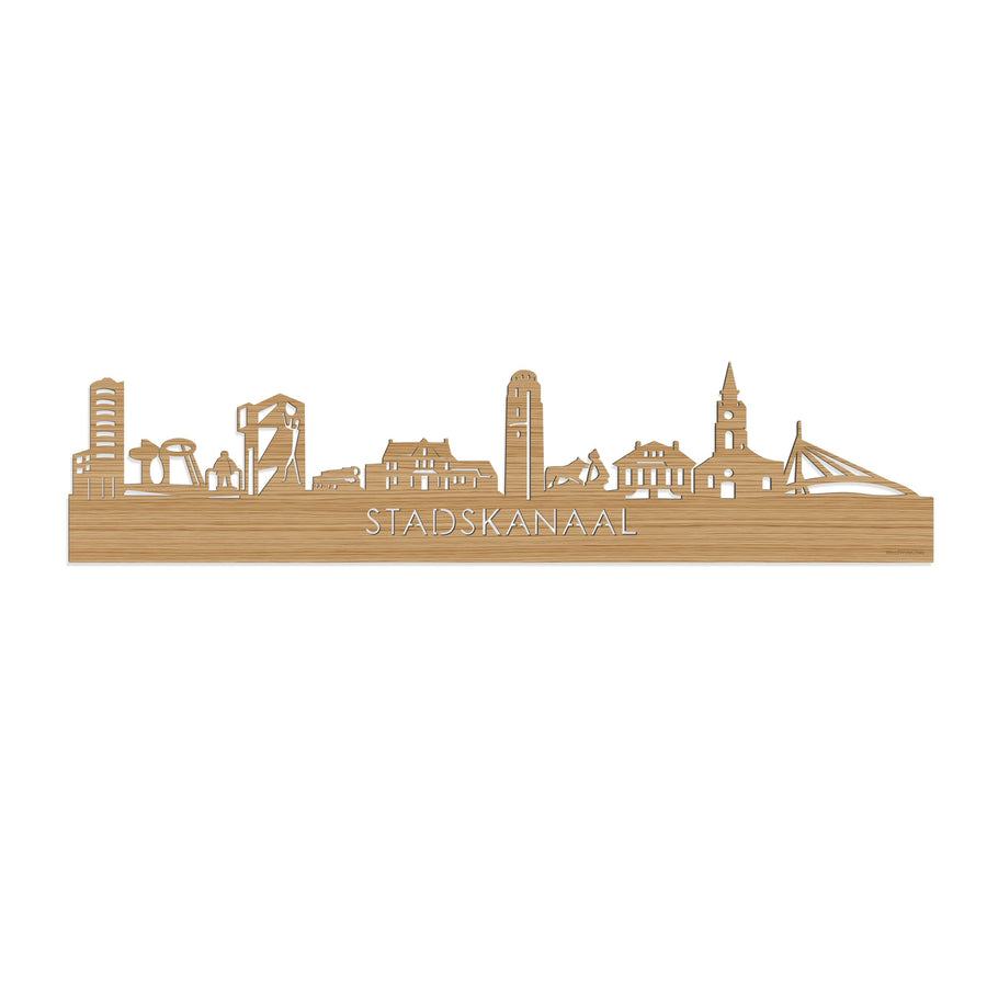 Skyline Stadskanaal Bamboe houten cadeau decoratie relatiegeschenk van WoodWideCities