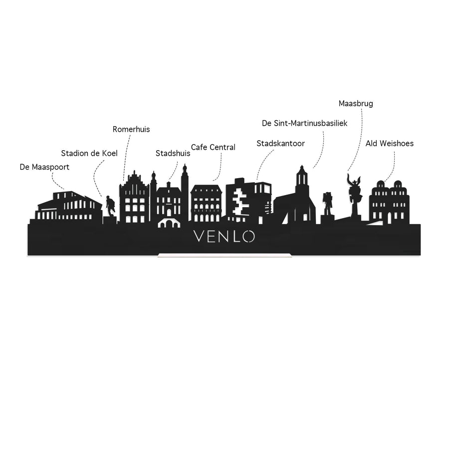 Skyline Telefoonhouder Venlo houten cadeau decoratie relatiegeschenk van WoodWideCities