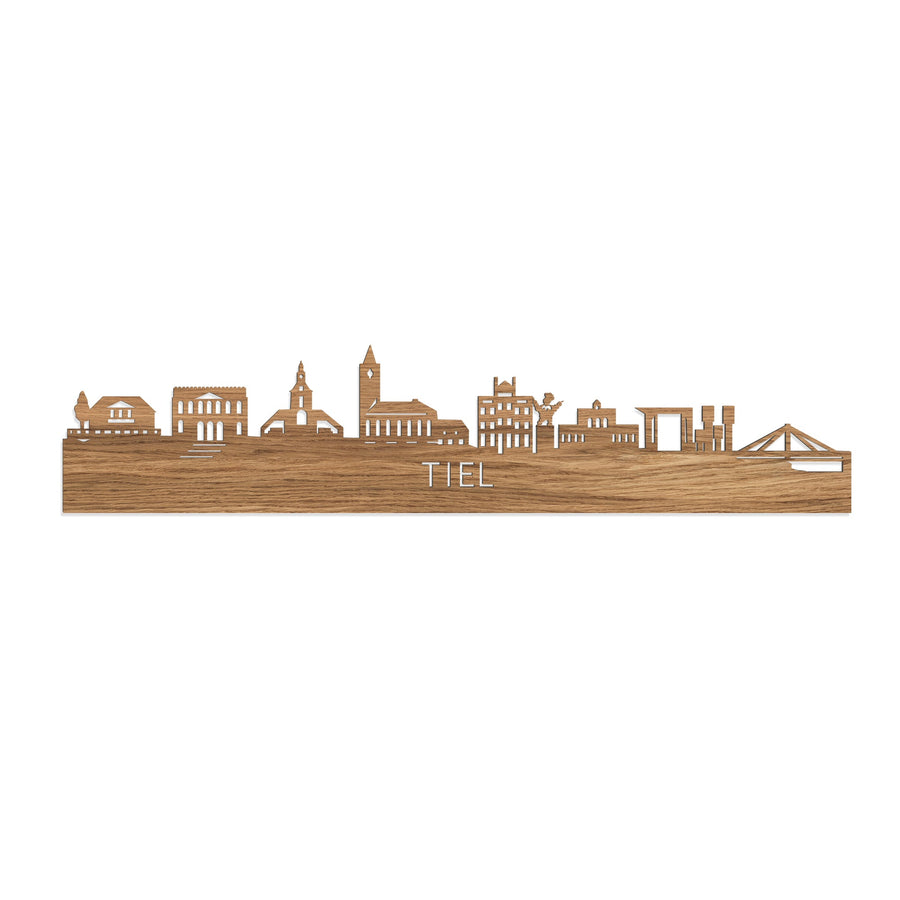 Skyline Tiel Eiken houten cadeau decoratie relatiegeschenk van WoodWideCities