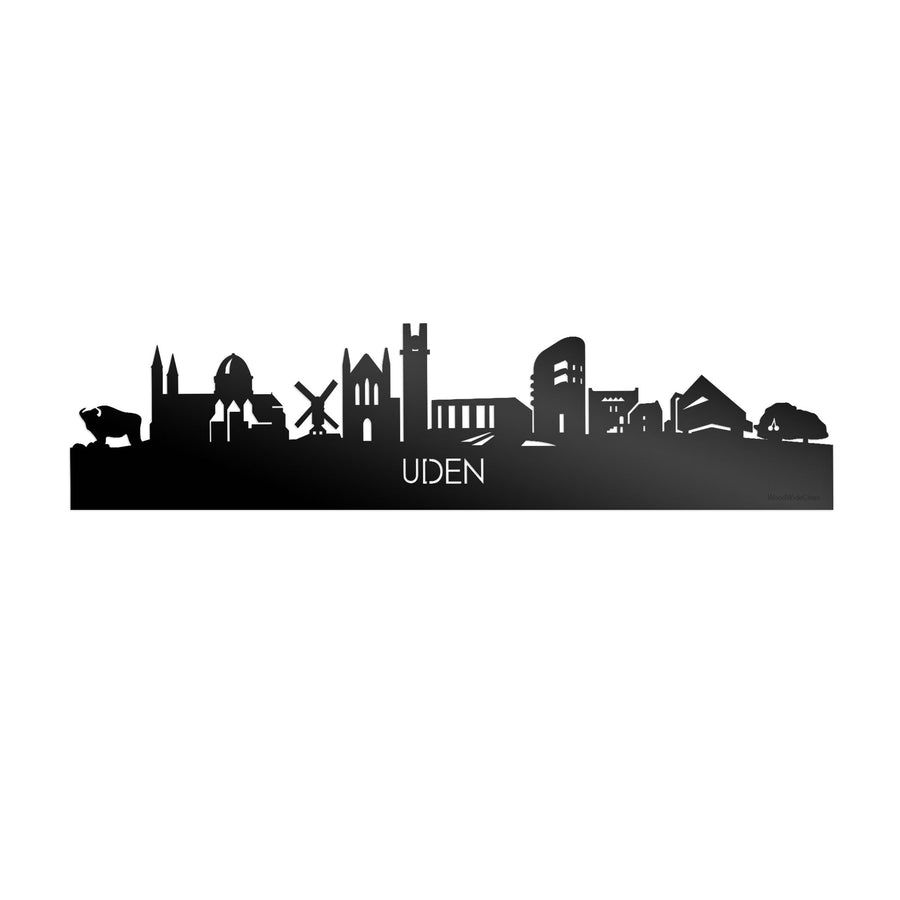 Skyline Uden Zwart glanzend gerecycled kunststof cadeau decoratie relatiegeschenk van WoodWideCities