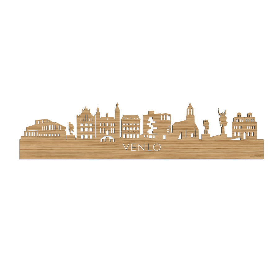 Skyline Venlo Bamboe houten cadeau decoratie relatiegeschenk van WoodWideCities