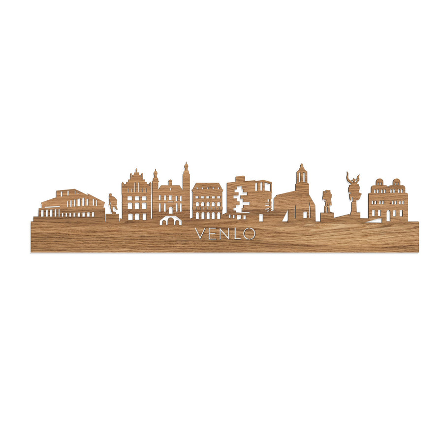 Skyline Venlo Eiken houten cadeau decoratie relatiegeschenk van WoodWideCities