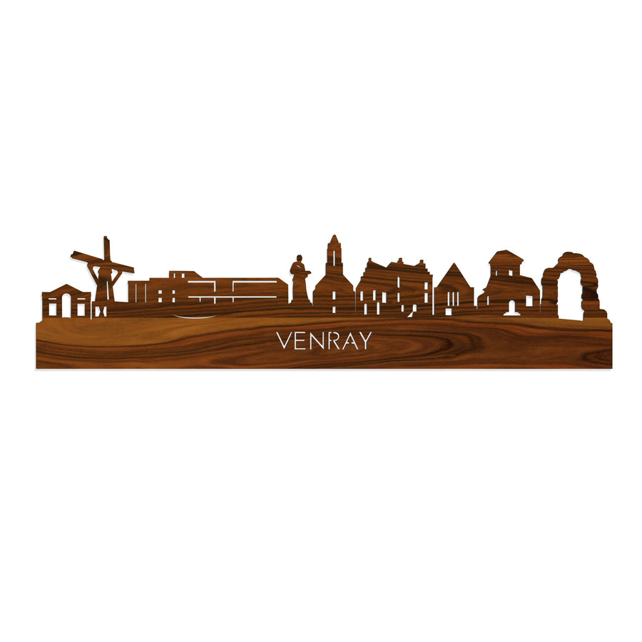 Skyline Venray Palissander houten cadeau decoratie relatiegeschenk van WoodWideCities