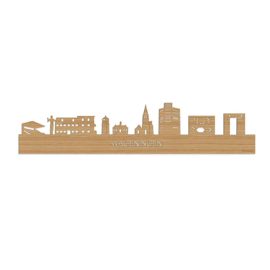 Skyline Wageningen Bamboe 80 cm Zonder verlichting houten cadeau decoratie relatiegeschenk van WoodWideCities