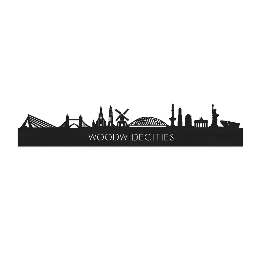 Skyline WoodWideCities Black 80 cm Zonder verlichting houten cadeau decoratie relatiegeschenk van WoodWideCities
