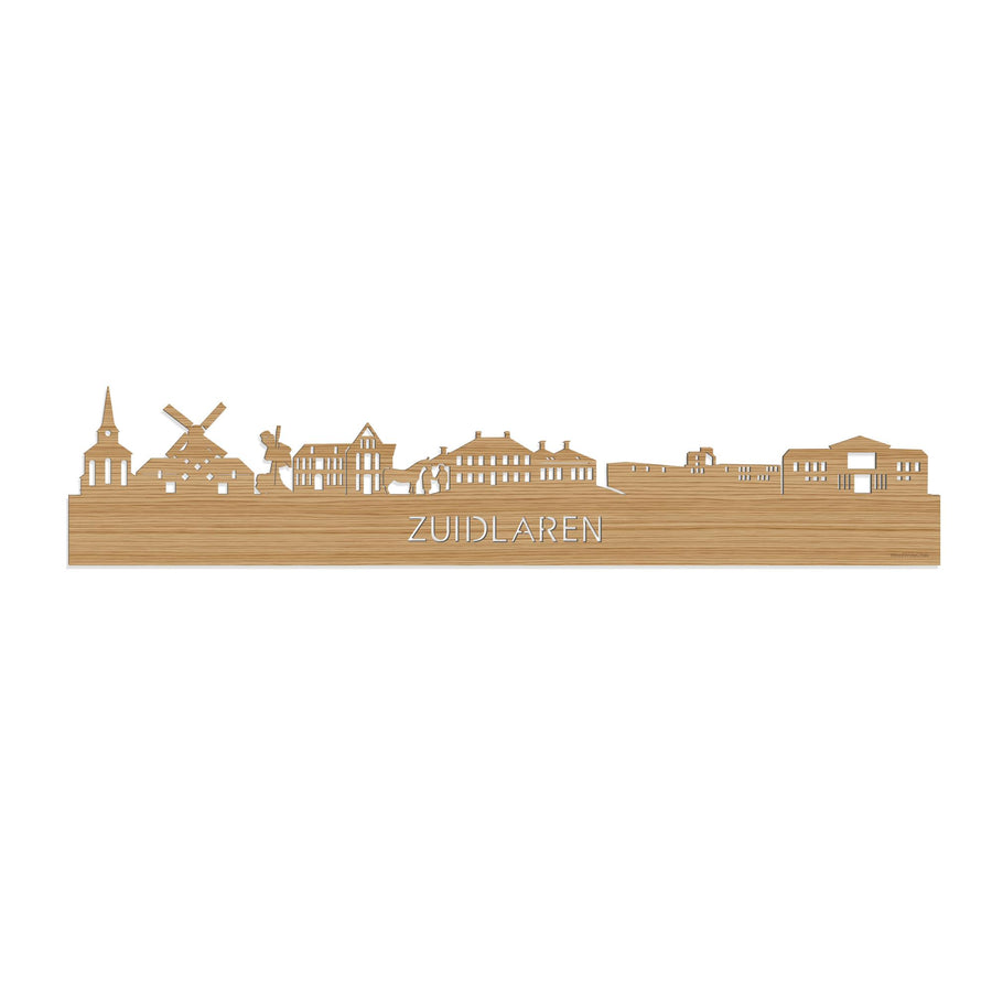 Skyline Zuidlaren Bamboe houten cadeau decoratie relatiegeschenk van WoodWideCities