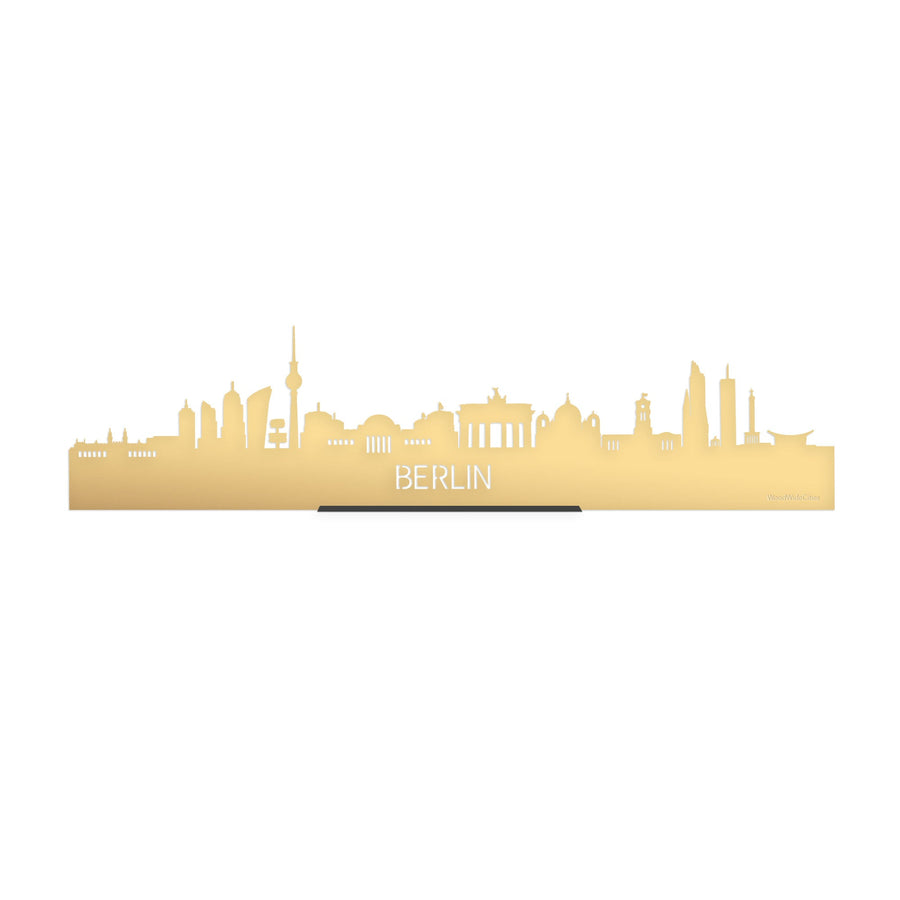 Standing Skyline Berlijn Metallic Goud gerecycled kunststof cadeau decoratie relatiegeschenk van WoodWideCities