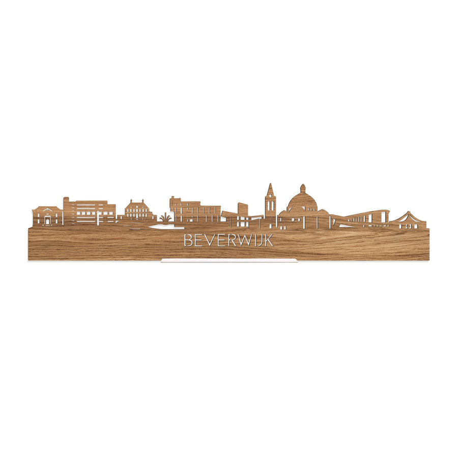 Standing Skyline Beverwijk Eiken houten cadeau decoratie relatiegeschenk van WoodWideCities