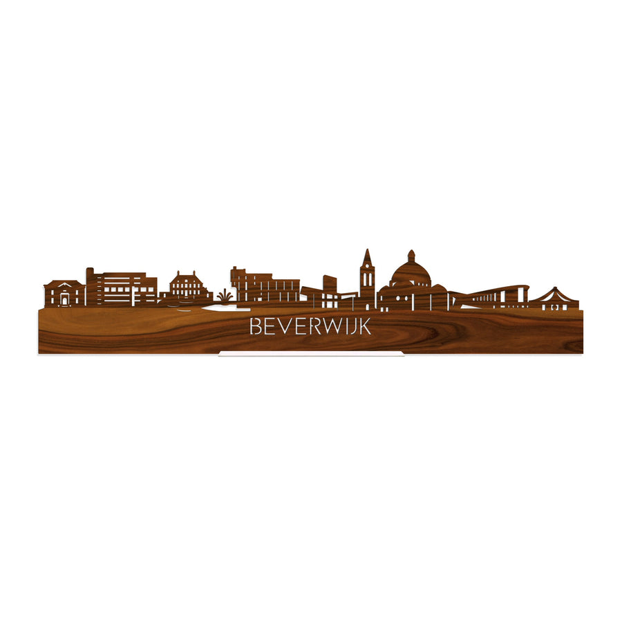 Standing Skyline Beverwijk Palissander houten cadeau decoratie relatiegeschenk van WoodWideCities