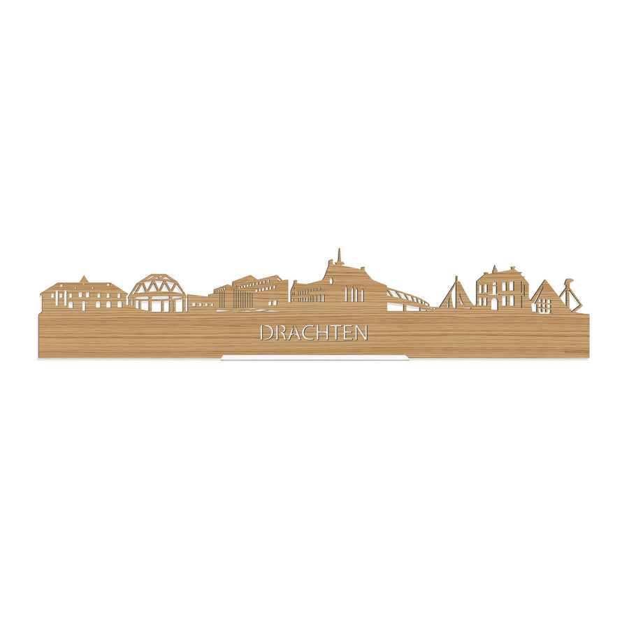 Standing Skyline Drachten Bamboe houten cadeau decoratie relatiegeschenk van WoodWideCities