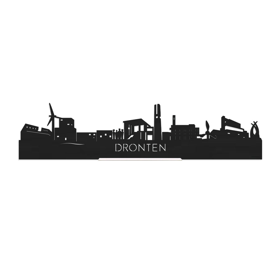 Standing Skyline Dronten Zwart houten cadeau decoratie relatiegeschenk van WoodWideCities