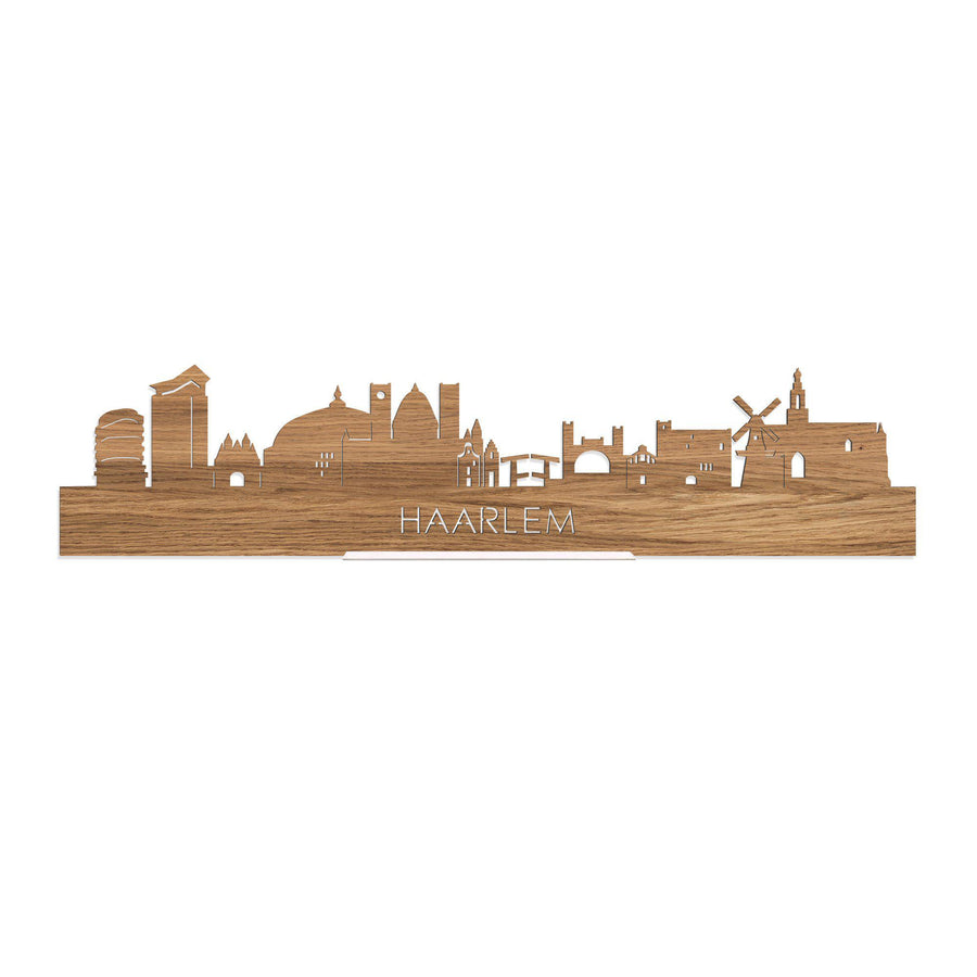 Standing Skyline Haarlem Eiken 40 cm houten cadeau decoratie relatiegeschenk van WoodWideCities