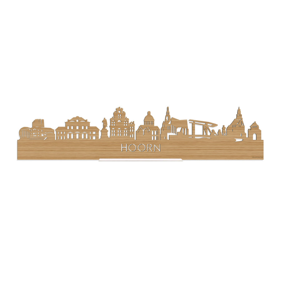 Standing Skyline Hoorn Bamboe houten cadeau decoratie relatiegeschenk van WoodWideCities
