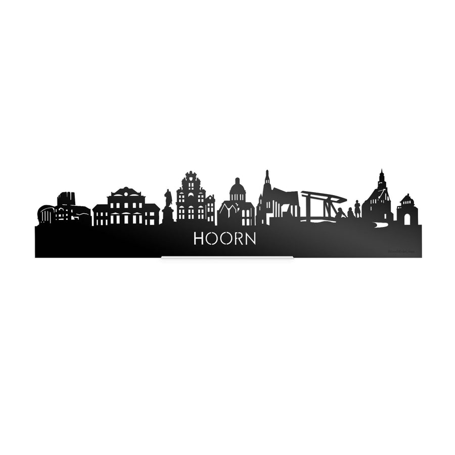 Standing Skyline Hoorn Zwart glanzend gerecycled kunststof cadeau decoratie relatiegeschenk van WoodWideCities