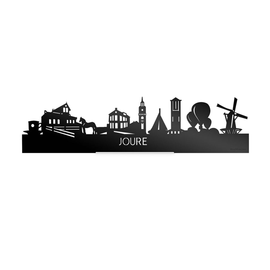 Standing Skyline Joure Zwart glanzend gerecycled kunststof cadeau decoratie relatiegeschenk van WoodWideCities