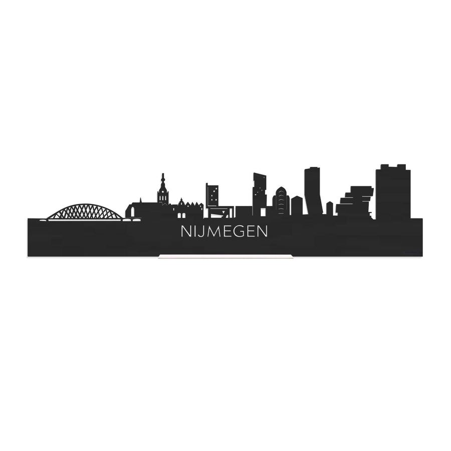 Standing Skyline Nijmegen Black houten cadeau decoratie relatiegeschenk van WoodWideCities