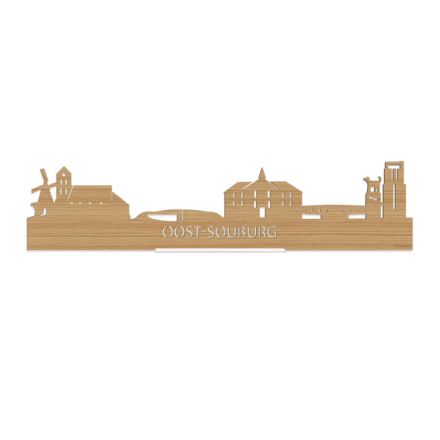 Standing Skyline Oost-Souburg Bamboe houten cadeau decoratie relatiegeschenk van WoodWideCities