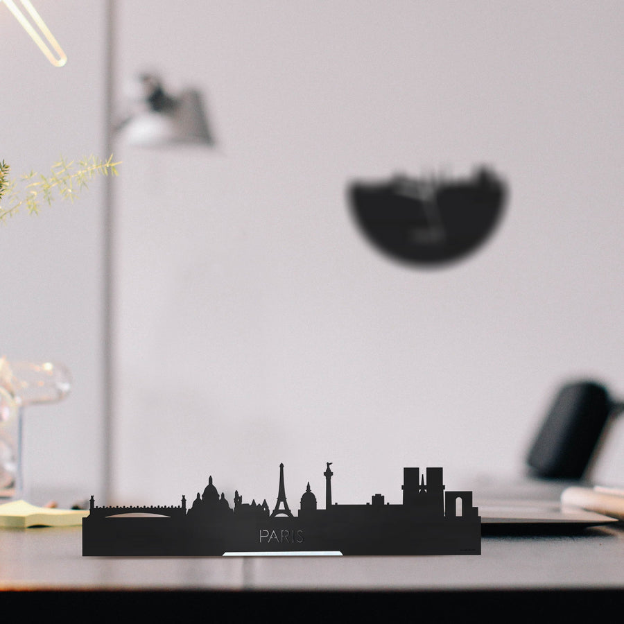Standing Skyline Parijs Zwart houten cadeau decoratie relatiegeschenk van WoodWideCities