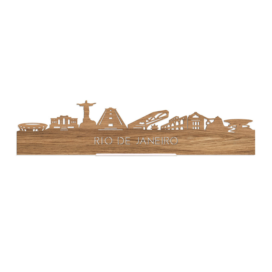 Standing Skyline Rio de Janeiro Eiken houten cadeau decoratie relatiegeschenk van WoodWideCities