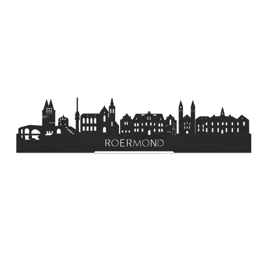 Standing Skyline Roermond Zwart houten cadeau decoratie relatiegeschenk van WoodWideCities