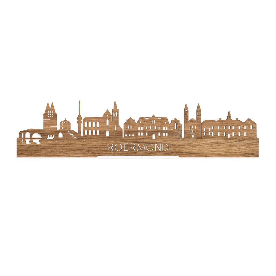 Standing Skyline Roermond Eiken houten cadeau decoratie relatiegeschenk van WoodWideCities