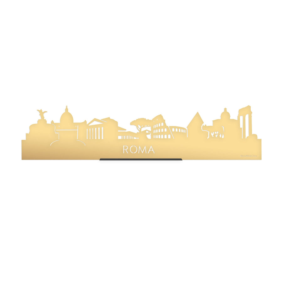 Standing Skyline Rome Metallic Goud gerecycled kunststof cadeau decoratie relatiegeschenk van WoodWideCities