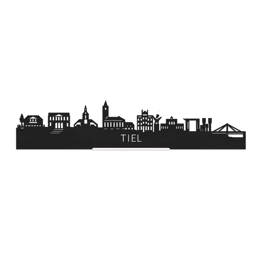 Standing Skyline Tiel Zwart houten cadeau decoratie relatiegeschenk van WoodWideCities