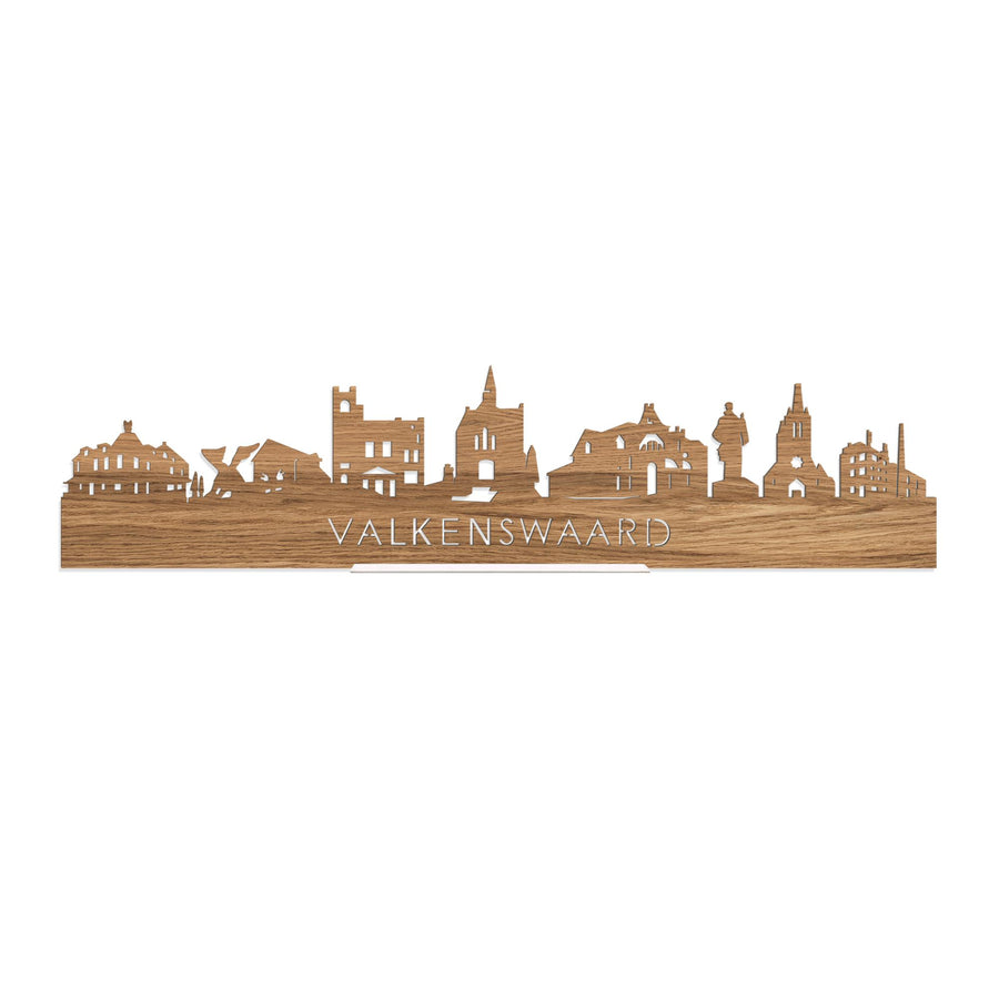Standing Skyline Valkenswaard Eiken 40 cm houten cadeau decoratie relatiegeschenk van WoodWideCities